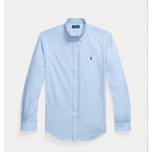 Men's Polo Ralph Lauren Classic Fit Stretch Blue Poplin Shirt Medium